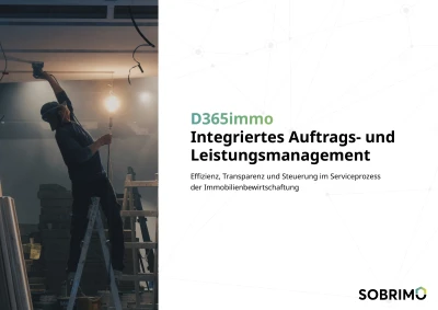 Cover des Whitepapers "D365immo, Integriertes Auftrags- und Leistungsmanagement"