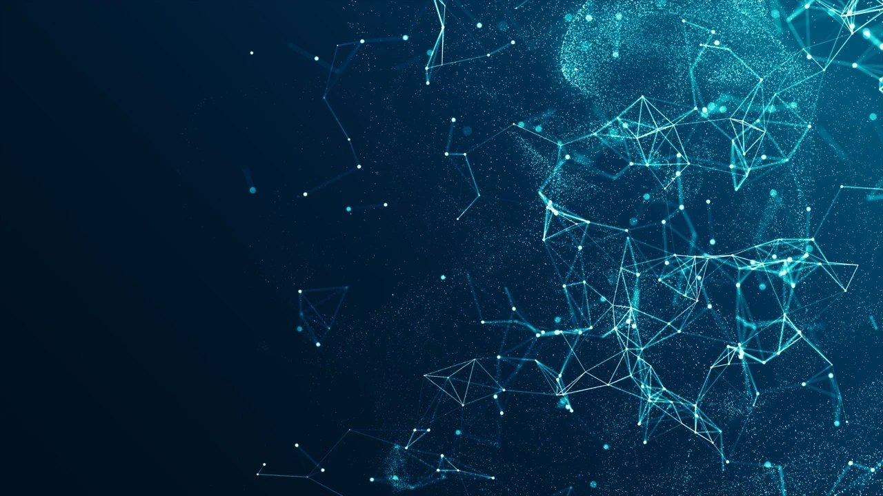 Abstraktes blaues Netzwerk auf blauem Hintergrund